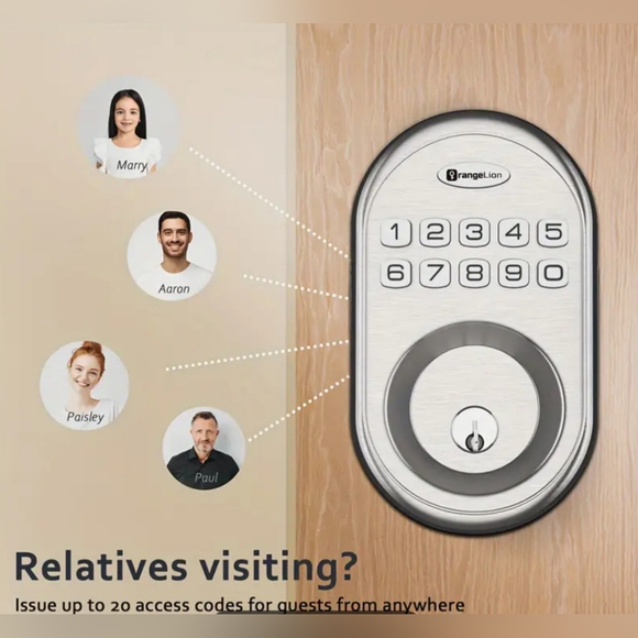 Smart Keypad Door Lock - Nickel NIB - Picture 3 of 11